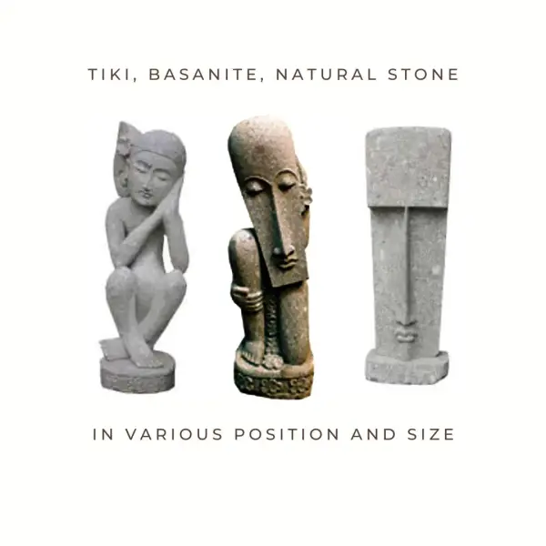 Product image 1 of the product “Tiki, Basanite, Natural Stone, in various position, sizes from 60cm to 150cm ”